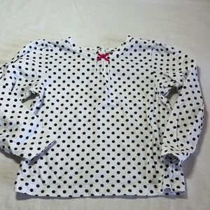 Little Me - Polka Dot Kids Shirt with Red bow Accent